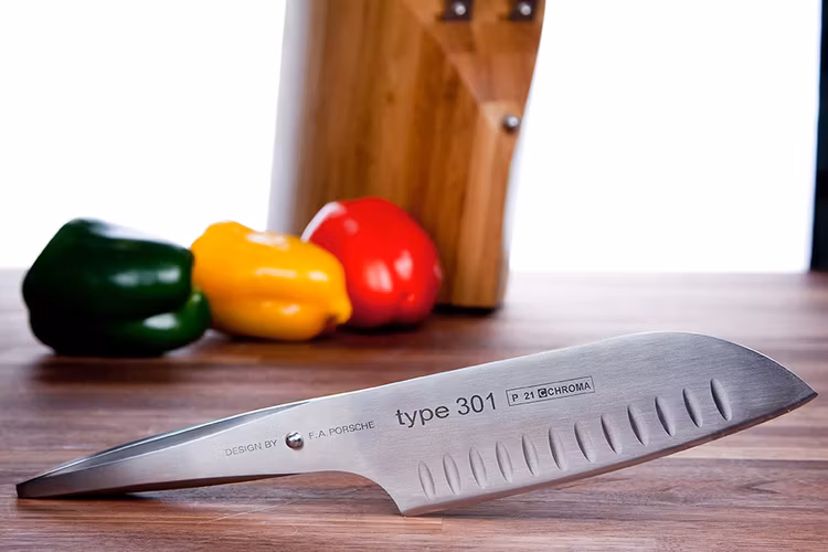 Chroma type 301 Santoku 18 cm - Utan olivslipning