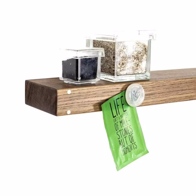 Knivmagnet Raw med hylla Valnöt