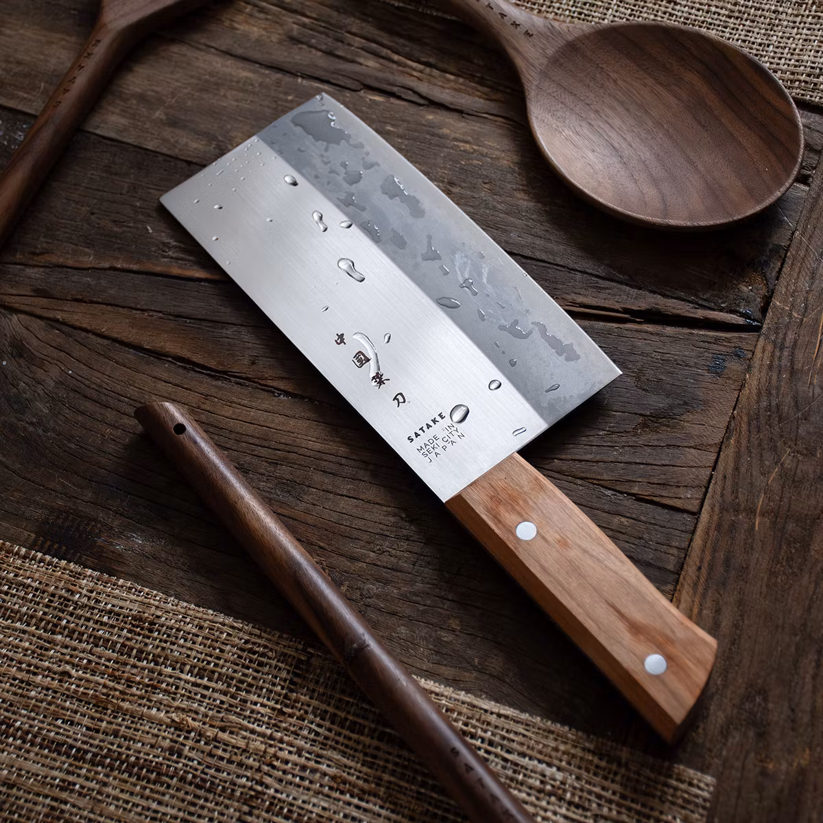 Satake Chopper / Kinesisk Kockkniv 16 cm trähandtag