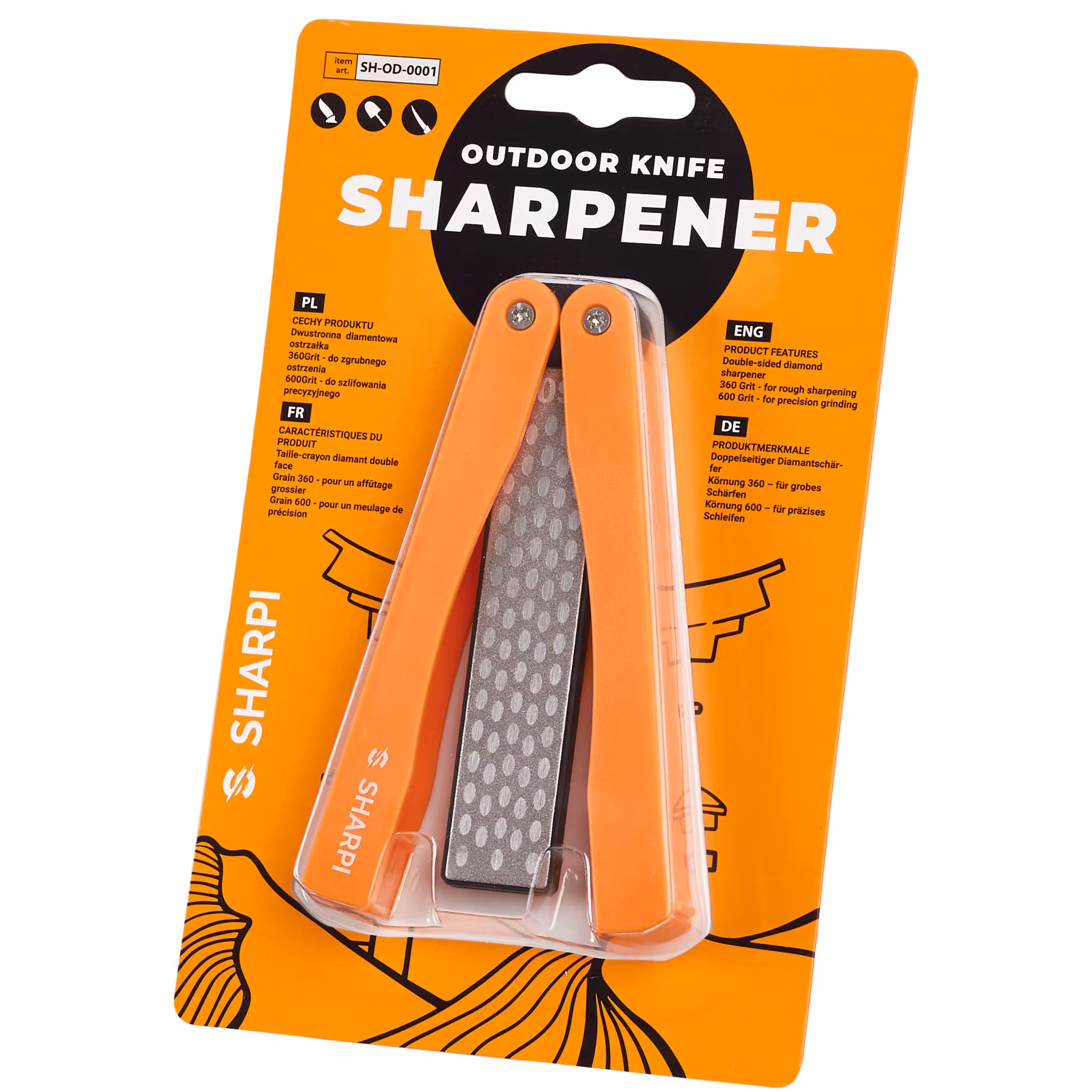 Sharpi diamantslipsten hopfällbar dubbelsidig 360/600 grit