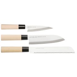 Satake Houcho Knivset 3 knivar Santoku Petty Brödkniv