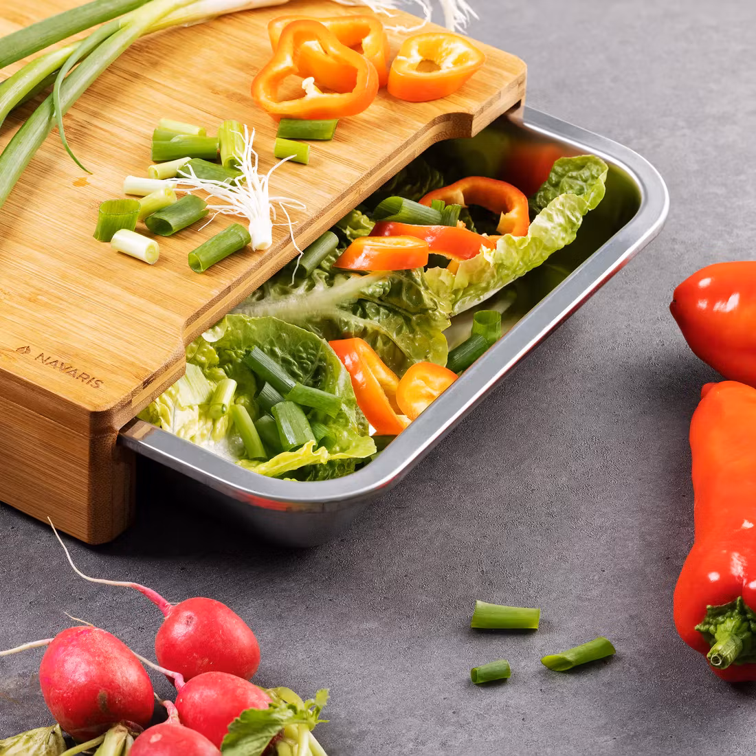 Skärbräda Bambu med lådor