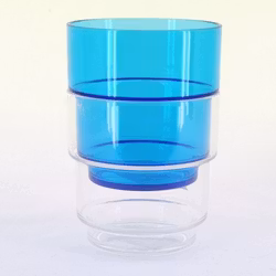 Plastglas stapelbara blå 3:00st