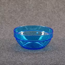 Plastskål stapelbara klar/blå 3:-st