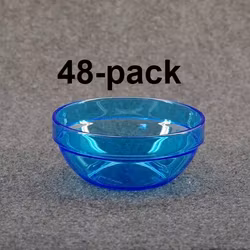 Plastskål stapelbara klar/blå 48st 48:- (1:00st)