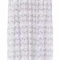 Blommor ett gardinset i vitt, beige, grått och rosa med kanal från Svanefors, mått 2 x 140 x 240 cm.