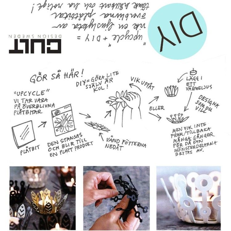 Ljuslykta DIY Blad från Cult design i färgen sage.