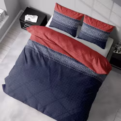 Embla ett blått, rött och vitt påslakanset till dubbeltäcke i bomull i storlek 200 x 220 cm med knäppning i botten, från Indusia design