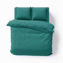 Milano ett grönt påslakanset till king size täcke i bomullssatin i storlek 240 x 220 cm med dragkedja i botten, från Indusia design