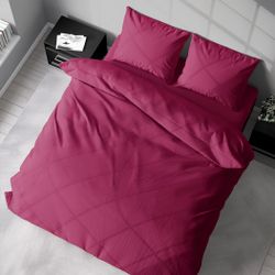 Solid color ett fuchsiafärgat påslakanset till dubbeltäcke i bomull i storlek 200 x 220 cm med dragkedja i botten, från Indusia design
