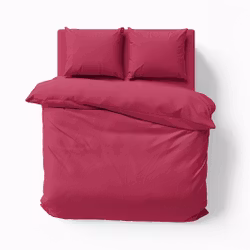 Solid color ett fuchsiafärgat påslakanset till dubbeltäcke i bomull i storlek 200 x 220 cm med dragkedja i botten, från Indusia design
