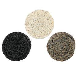 Maize ett set med 4 st svarta glasunderlägg/coasters av majsblast från Nobel house mått 10 cm