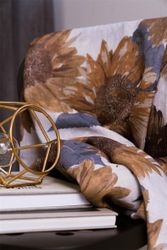 Sunflower linne guld gardinset multiband Redlunds textil