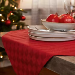 Noble house Check röd rutig duk återvunna textilier 140 x 240 cm