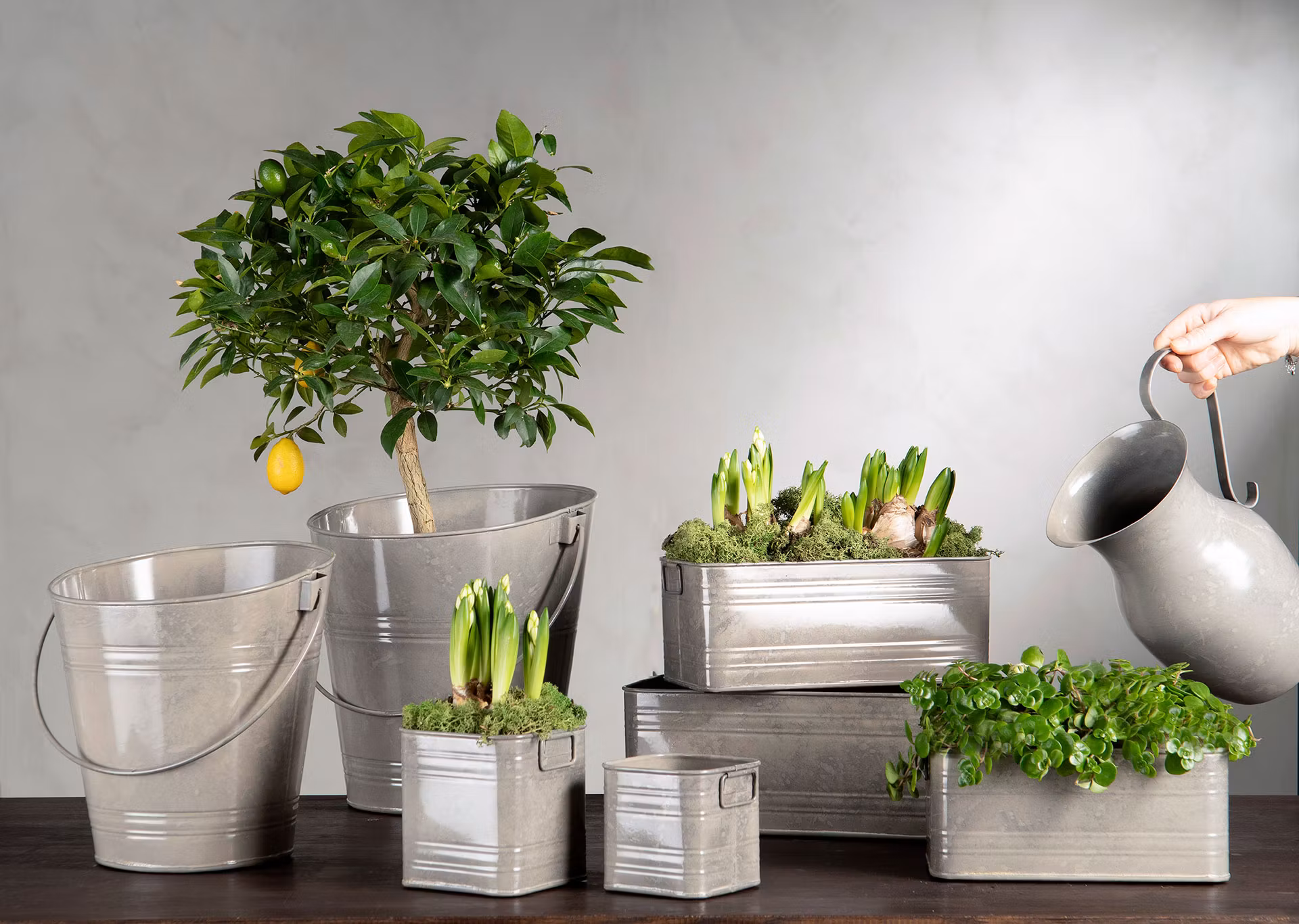 Kruka Kvadrat Greige Stl M