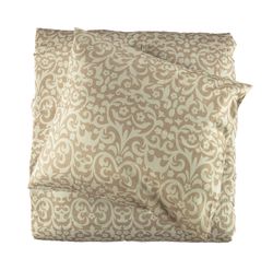 Constantin ett påslakanset i satin 100% bomull och två delar från Gripsholm i beige och brunt. Mått 150 x 210 cm. Örngott 50 x 60 cm.