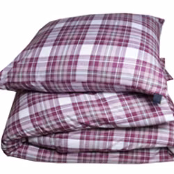 Alfred ett rosa och lilarutigt barnbäddset till spjälsäng från Gripsholm i 100% bomull.