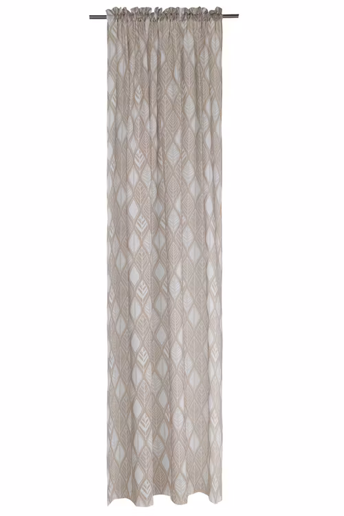 Arvid leaf ett tunt gardinset i beige och vitt i polyester från Noble house i mått 2 x 140 x 240 cm.