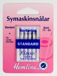 Symaskinsnålar. Standard.  Sortering 70-90.