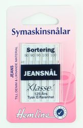 Symaskinsnålar. Jeansnål.  Sortering 90-100.