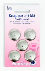 Knappar att klä. Antal 5 st. 22 mm.