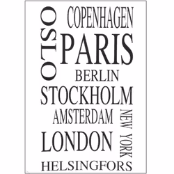 City. Wallsticker från Modern House. Mått 1 x 48 x 68,5 cm. Levereras i rulle.