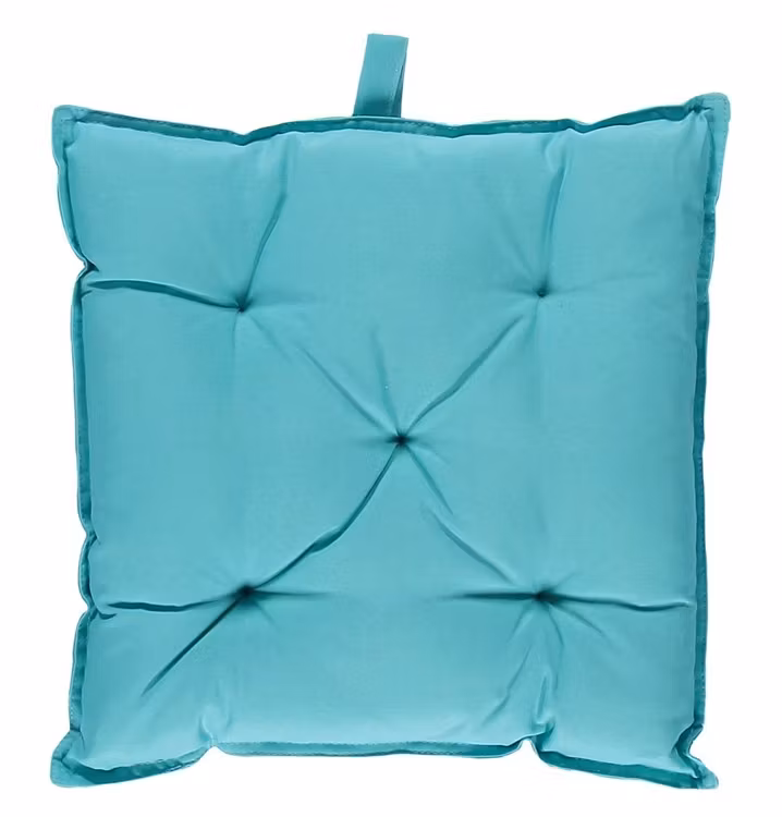 Stolsdyna Palma från Noble house. Färg: Turkos. Mått: 40 x 40 x 7 cm. Material: !00% polyester.
