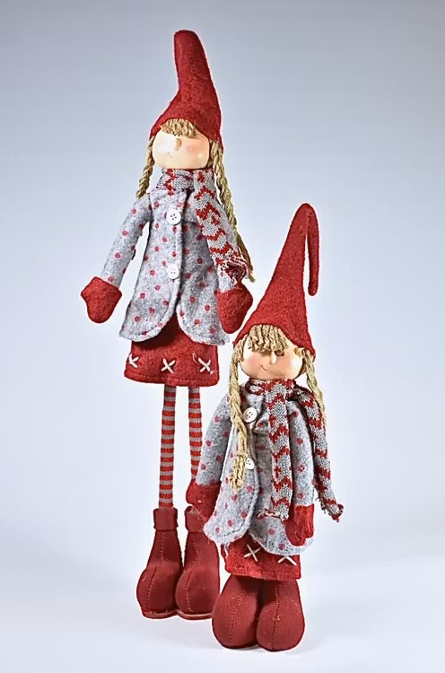 Tomteflicka som är ställbar längdledes. Mått: Min.längd 49 cm, max längd 70 cm.