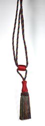 Tassels/Gardinomtag med tofs. Färg: Röd, blå och grön. Längd: 60 cm.