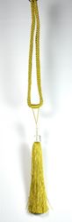 Tassels/Gardinomtag med tofs och glasprismor. Färg: Gul. Längd: 59 cm.