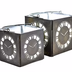 Lykta Klocka stor. Färg: Svart vintage.