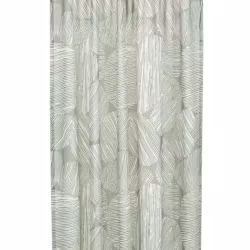 Storm ett gardinset i off-white med ett grått mönster och multiband från Boel & Jan, 2 x 140 x 240 cm.