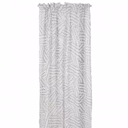 Rep ett tunt vitt och grått gardinset från Boel & Jan, mått 2 x 140 x 240 cm.