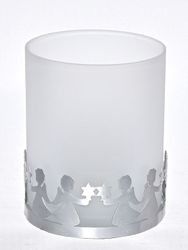 Lykta Ängel stor. Färg: Aluminium och frostat glas.