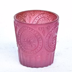 78646 en ljuslykta i glas. Färg: Rosa.