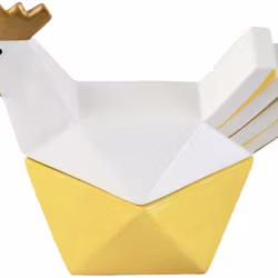 Hello Hen Gömma L Från Cult design är en perfekt godisgömma till helggodiset eller till äggen.  Färg: Gul, vit och guld.