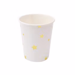 Popish Stjärna ett set med 6 st pappermuggar från Modern house. Färg: Vit med en guldfärgad ananas.