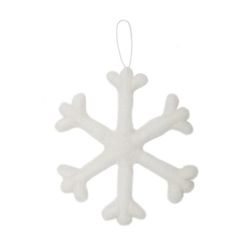 Snöstjärna är en vit juldekoration i tovad ull.