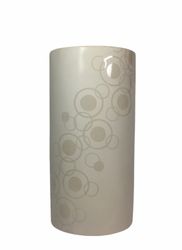 Cylindervas/kruka i ett ringmönster. Färg: Beige.
