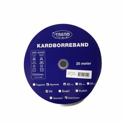 Kardborreband 20 mm, mjuksida. Färg: Vit.