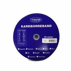 Kardborreband 20 mm, mjuksida. Färg: Svart.