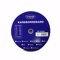 Kardborreband 20 mm, mjuksida. Färg: Svart.