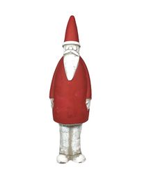 Tomte i betong, storlek stor. Färg: Röd, grå och vit.