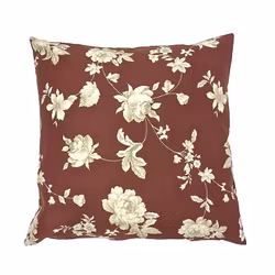 Kuddfodral med vita blommor, art.nr 899012-52-76. Färg: Vinrött med vita blommor.