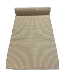 Falun en beige löpare med vita ränder i bomull från Arvidssons textil, mått 40 x 140 cm.