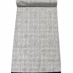 Aymara en beige löpare med ett mönster i blått i bomull från Jakobsdals, mått 40 x 120 cm.
