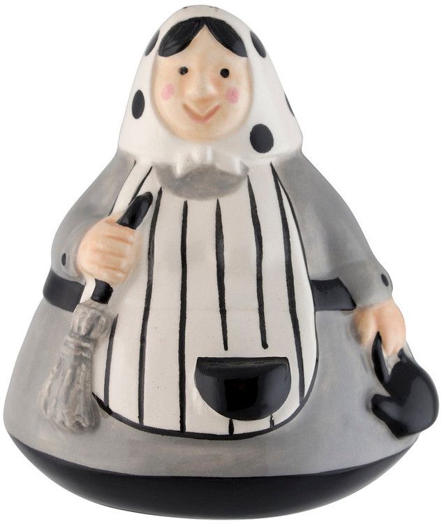 Blåkulla mini svart en påsk-kärring i porslin från Cult design. Färg: Svart och grå.