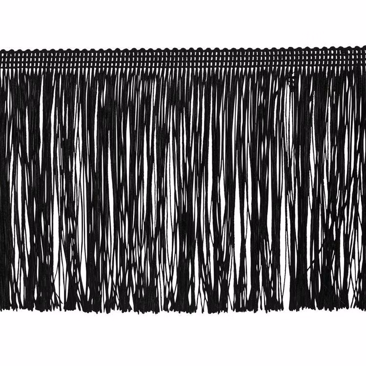 Glammit frans. Längd 12 cm. Färg: Svart.