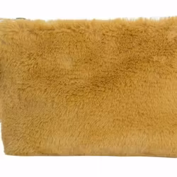Fluff en necessär/sminkväska i mjuk fuskpäls. Färg: Gul.