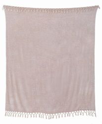 Chenny en underbar rosa pläd i chenille med fransar från Svanefors, mått 120 x 150 cm.